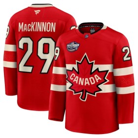 Canada Hockeydrakt 4 Nations Face Off 2025 Fanatics Premium Nathan Mackinnon Rød - Herre